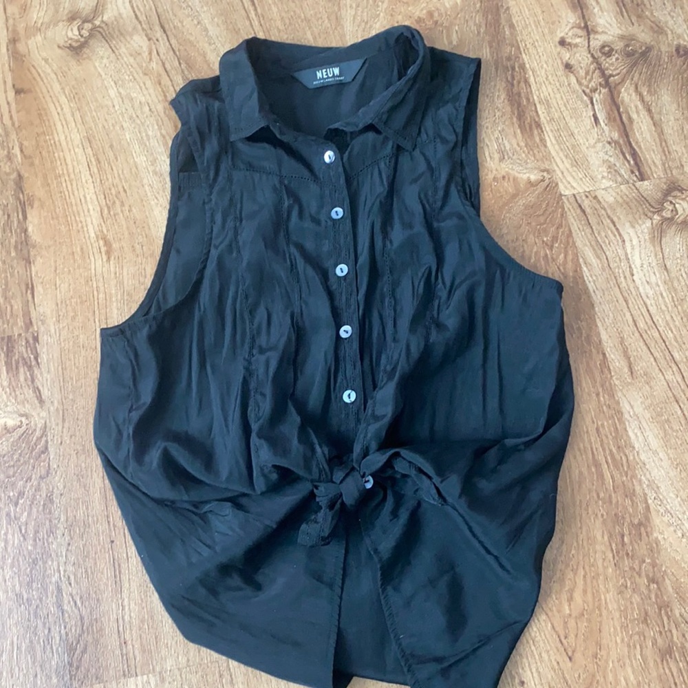 Neuw black tank button up blouse, XS